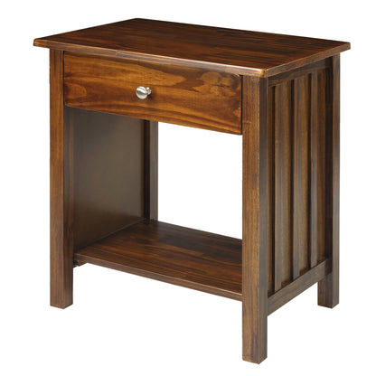 Vanderbilt Night Stand with USB Port-Warm Brown