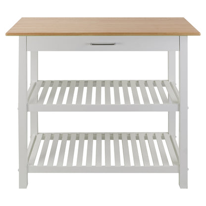 Kitchen Island with Solid Wood Top