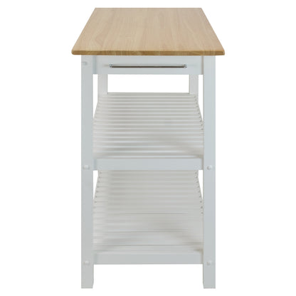 Kitchen Island with Solid Wood Top