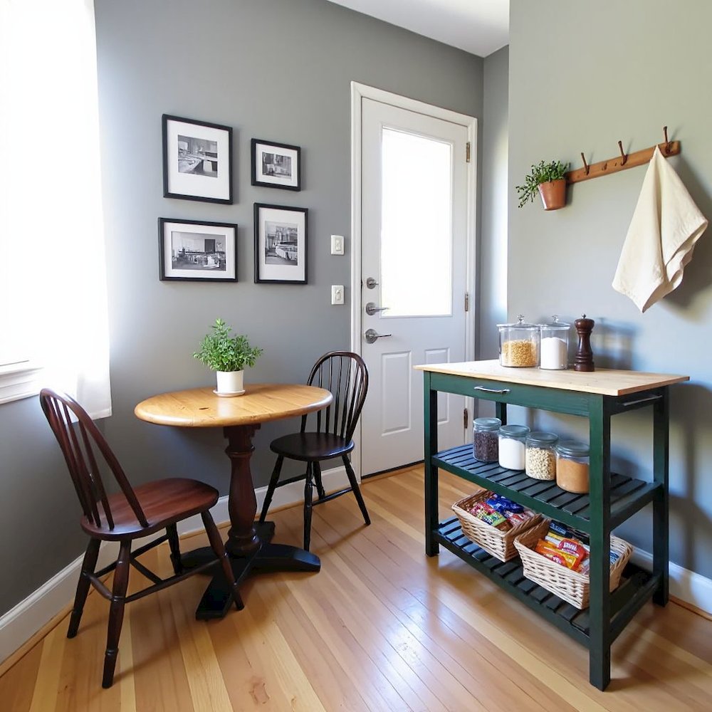 Hunter Green Kitchen Island Table with Storage, Drawer, 2 Open Counter Shelves