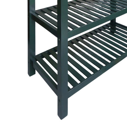 Hunter Green Kitchen Island Table with Storage, Drawer, 2 Open Counter Shelves