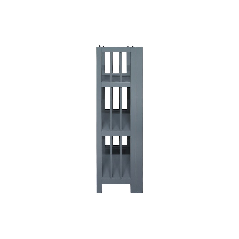 3-Shelf Folding Bookcase 14" Wide, Slate Gray