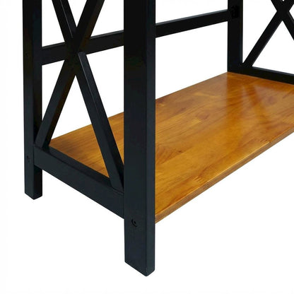 Wooden Bookcase in Rich Walnut Finish with Adjustable Shelves