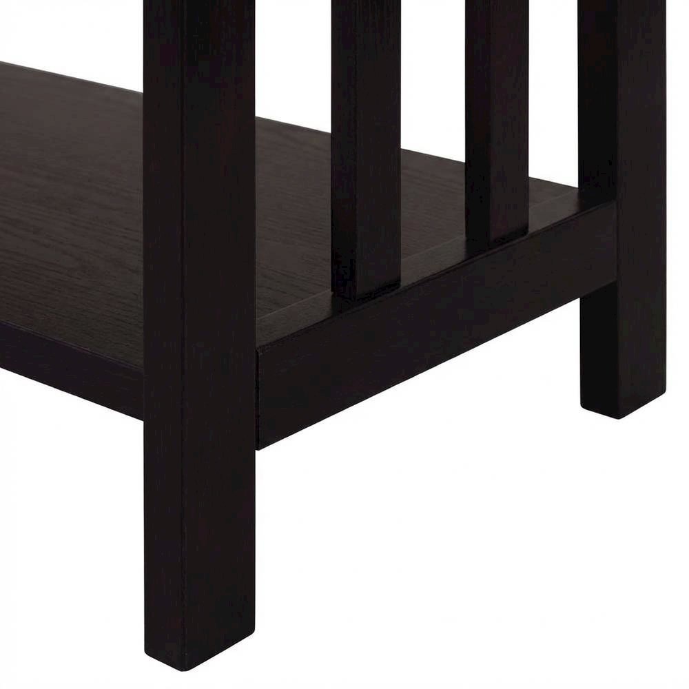 Espresso Mission Style 5-Shelf Bookcase for Living Room Storage