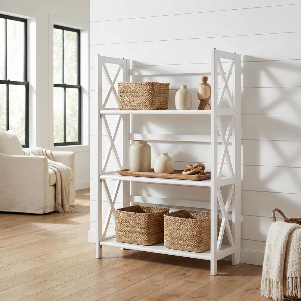 Wooden Bookcase in Natural Finish with 3 Shelves and Sturdy Construction