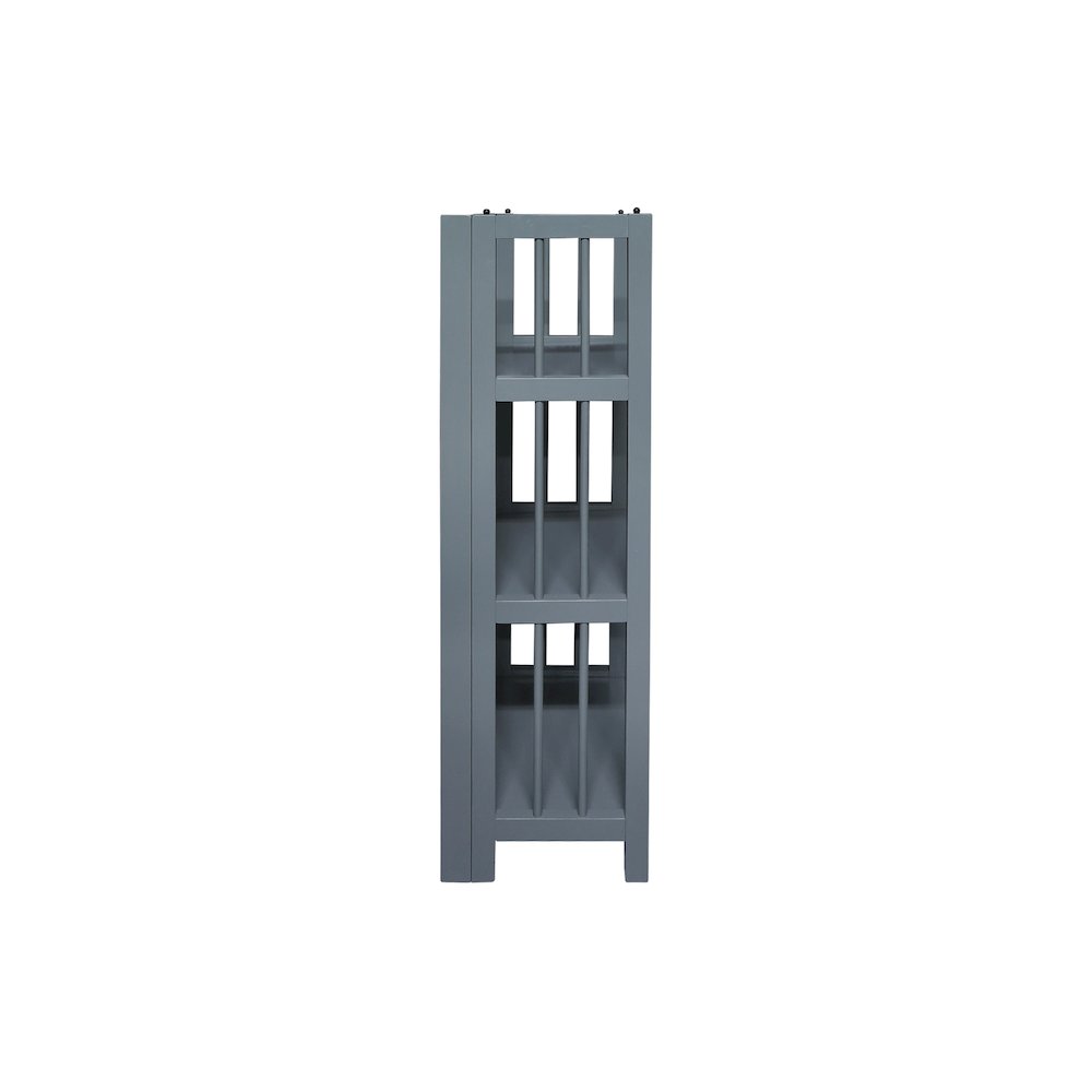 3-Shelf Folding Bookcase 14" Wide, Slate Gray