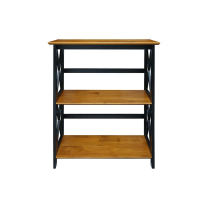 Montego 3-Shelf Bookcase, Antique Walnut/Black