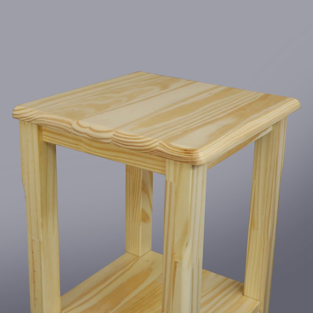 2-Tier Tall Side Table with Drawer - Natural
