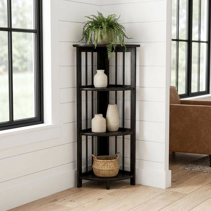 Wooden Bookcase with Shelves and Modern Design for Home Storage