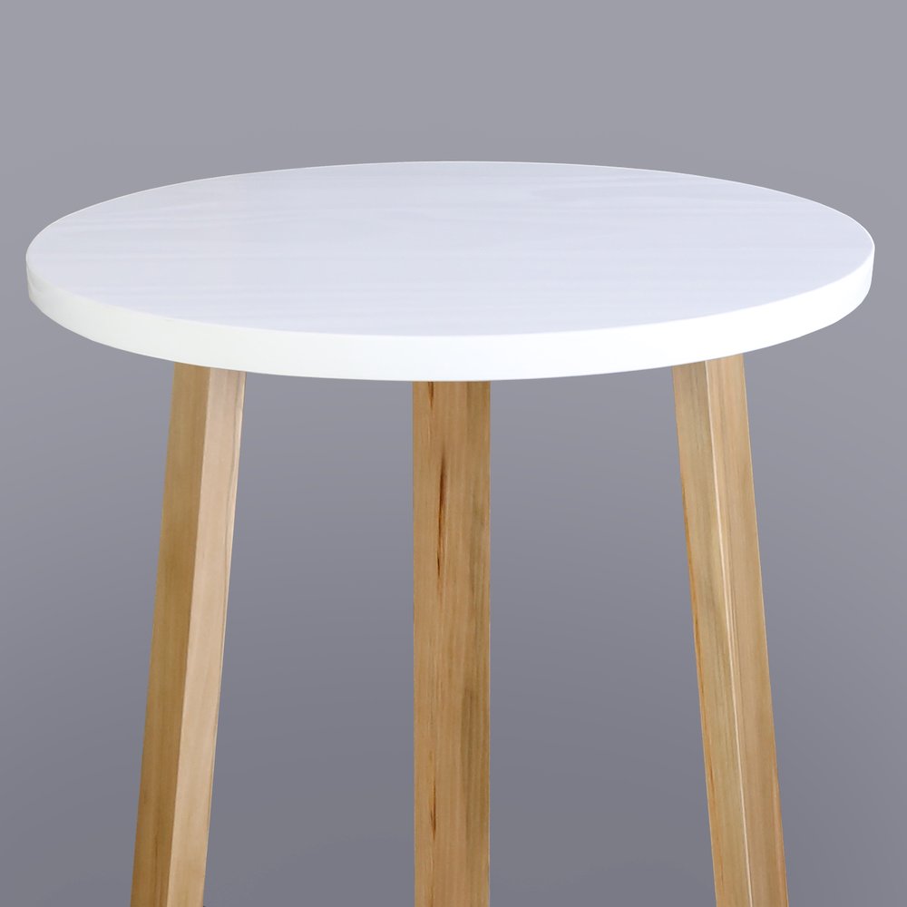 Aesthetic Tripod Round Side Table with Solid American Hardwood Legs, Natural
