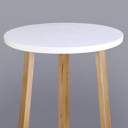 Aesthetic Tripod Round Side Table with Solid American Hardwood Legs, Natural