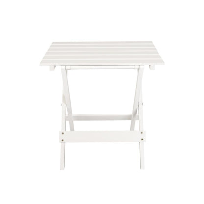 Portable Solid Wood Folding Side Table 2-Piece Set - White