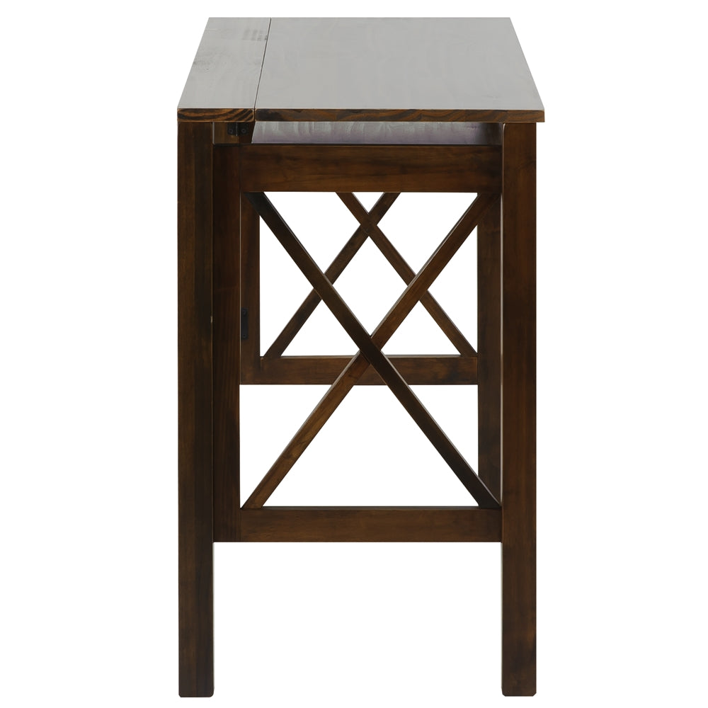 Montego Folding Desk with Pull-Out-Warm Brown