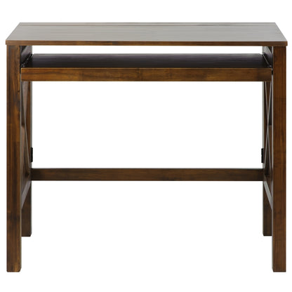 Montego Folding Desk with Pull-Out-Warm Brown