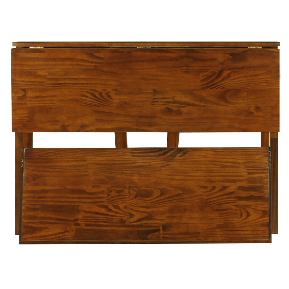Folding Desk with Pull-Out & USB Port-Warm Brown