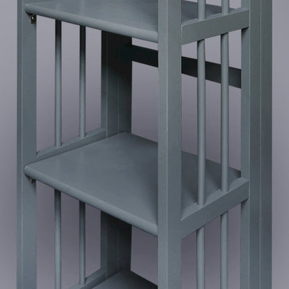 3-Shelf Folding Bookcase 14" Wide, Slate Gray