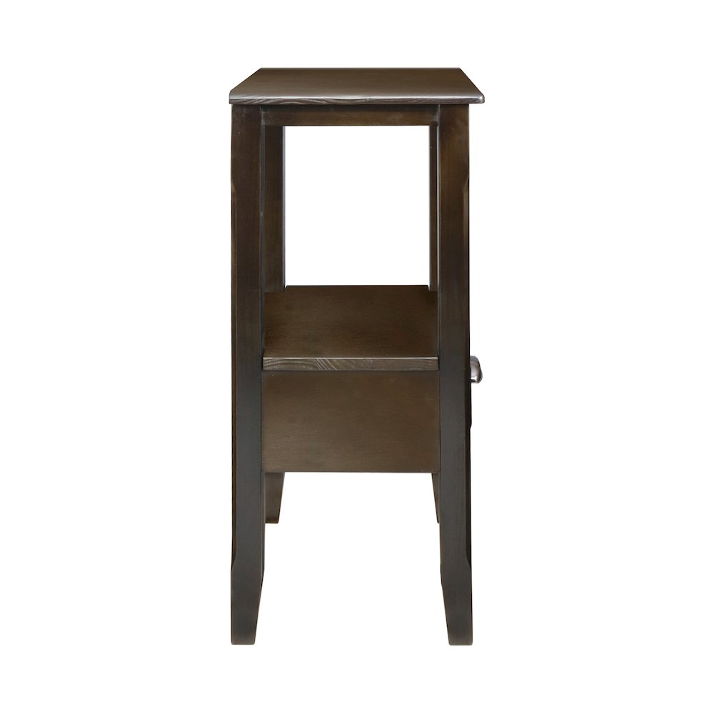 2-Tier Tall Side Table with Drawer - Java