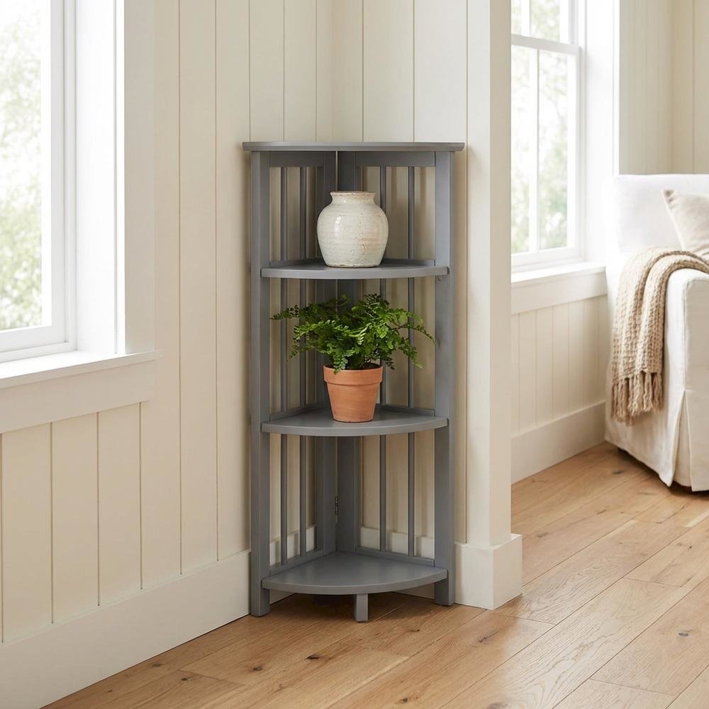 Wooden Bookcase with Open Shelves and Modern Design for Living Room