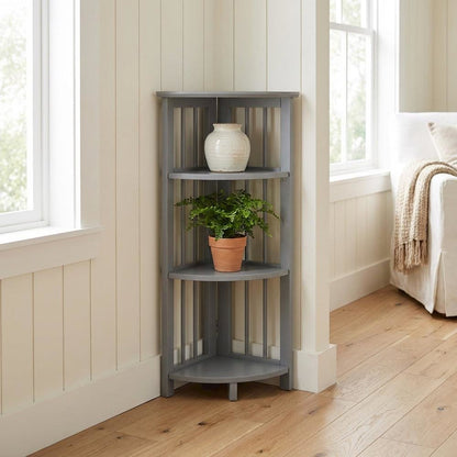 Wooden Bookcase with Open Shelves and Modern Design for Living Room