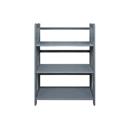 Wooden Bookcase in Finish with Adjustable Shelves for Home Office