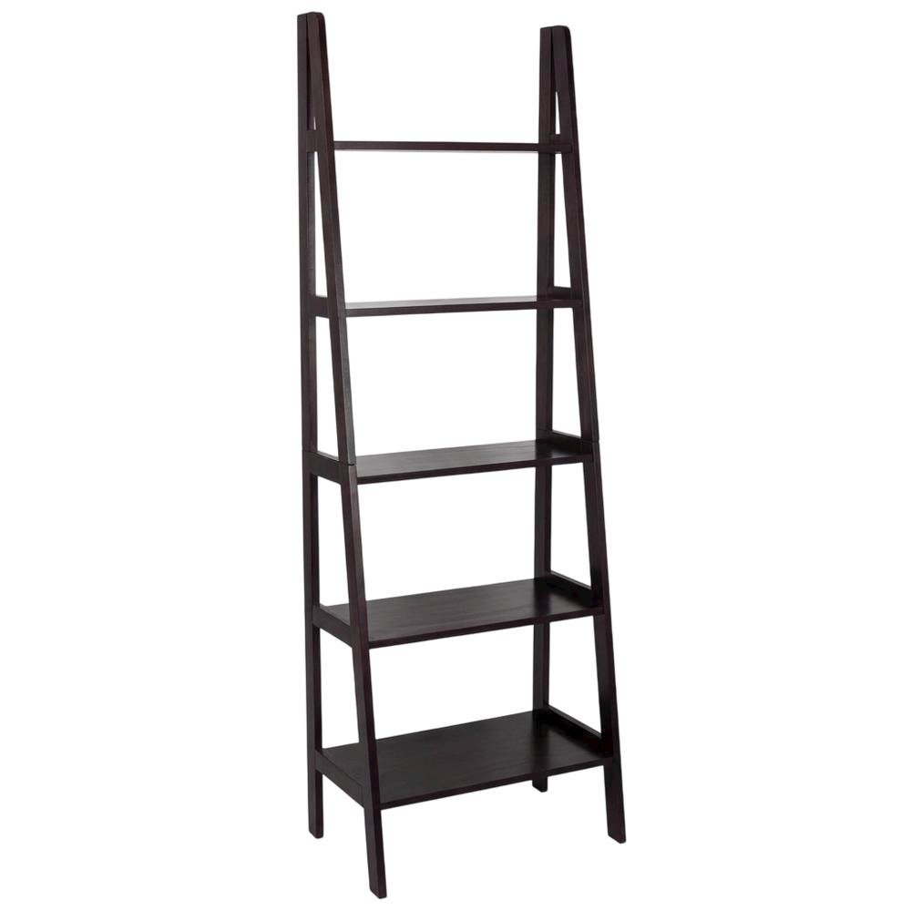 Tall bookcase in natural wood finish with spacious shelves for organized storage