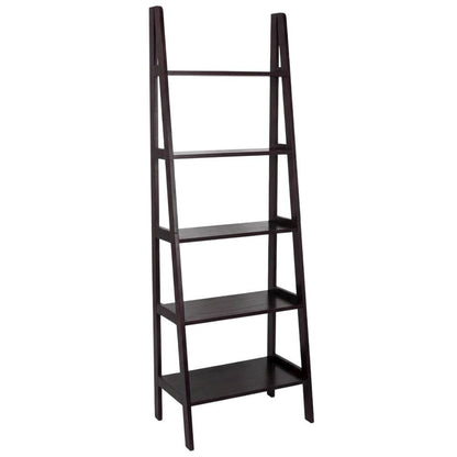 Tall bookcase in natural wood finish with spacious shelves for organized storage