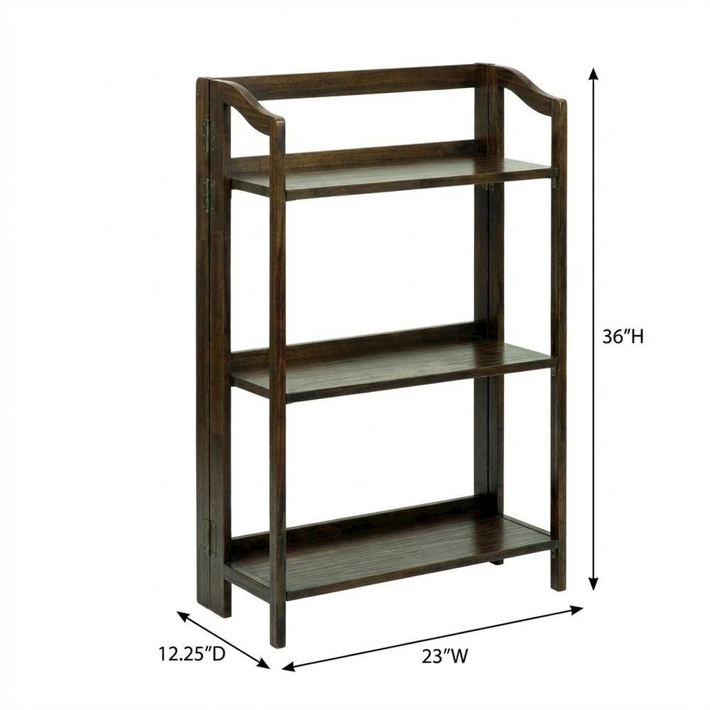 Wooden bookcase with open shelving for storage and display