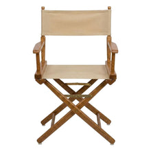 Beige Extra-Wide Director's Chair, Mission Oak Frame, 18-Inch Wide Seat