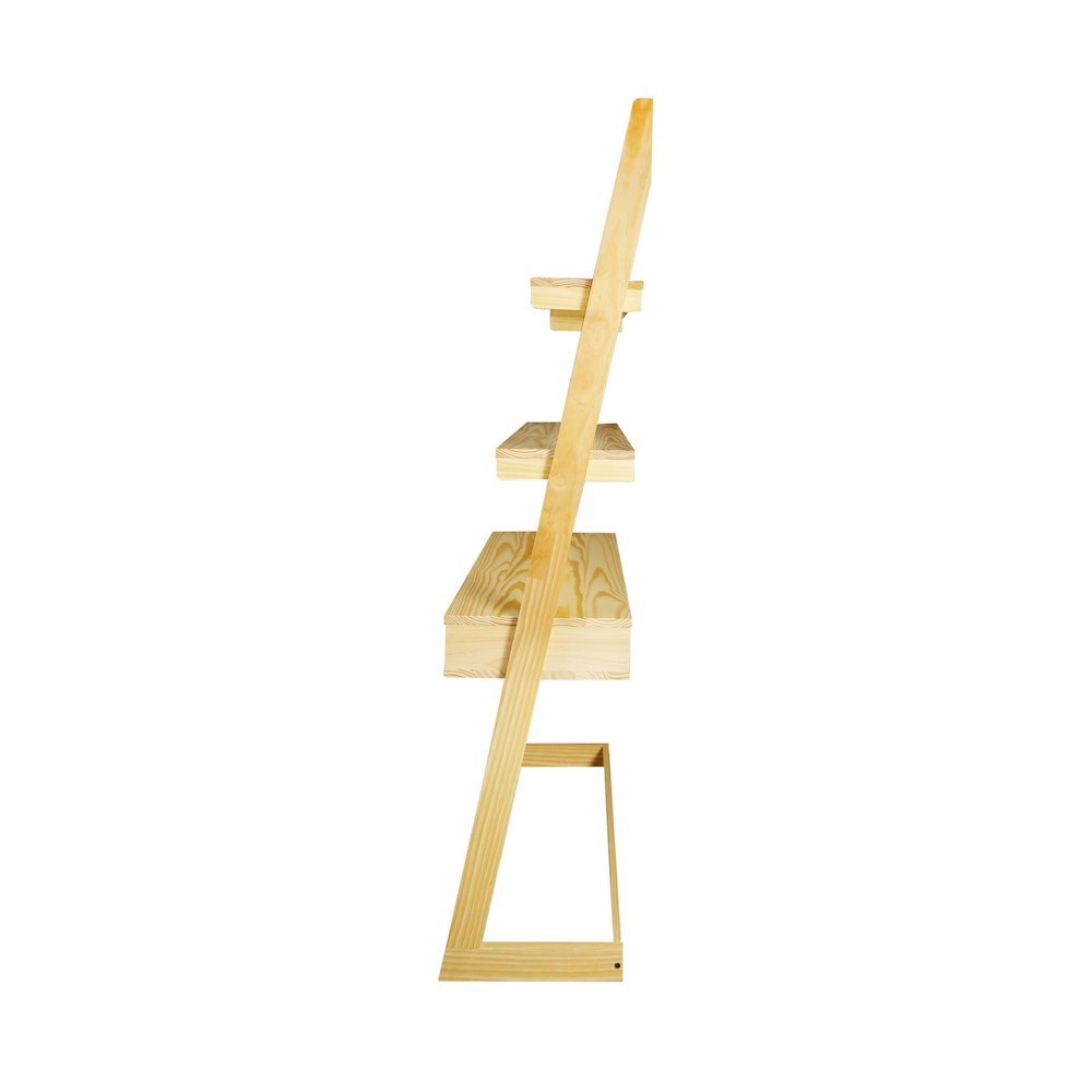 Freestanding Ladder Desk with Drawer, Natural