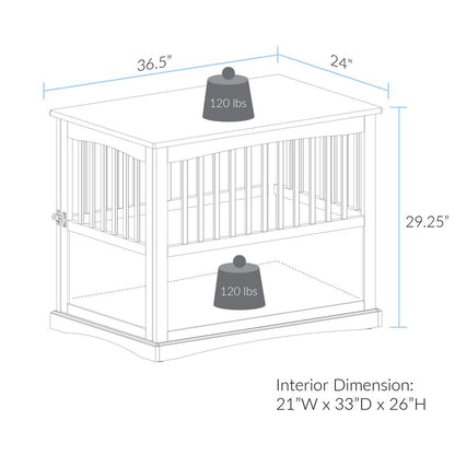 Pet Crate End Table - Walnut