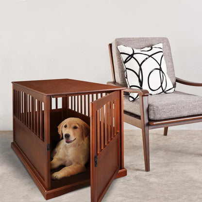 Pet Crate End Table - Walnut