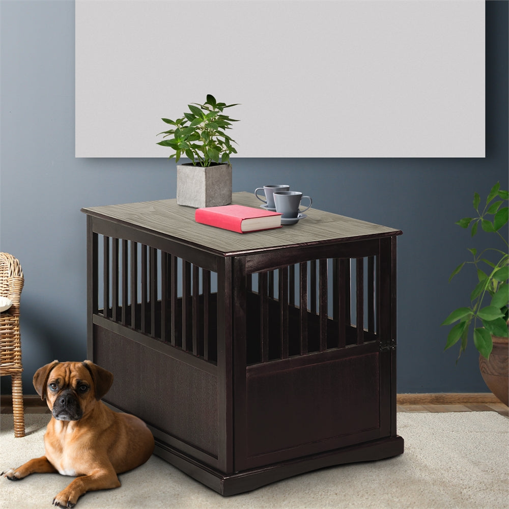 Pet Crate End Table-Espresso