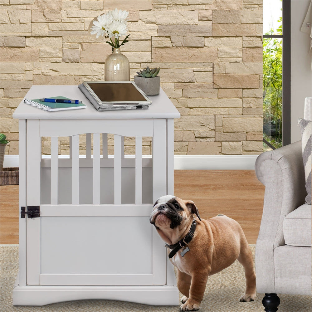 Pet Crate End Table-White