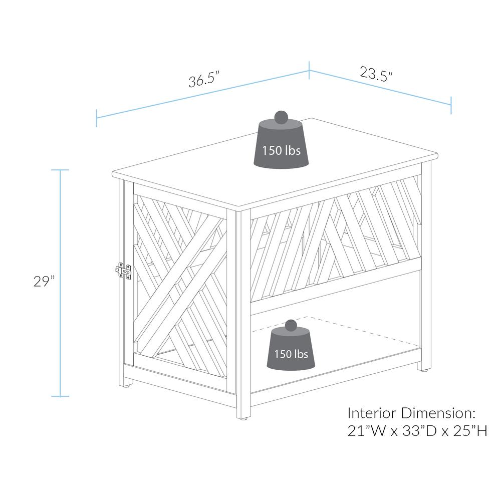 Modern Lattice Wooden Pet Crate End Table - Espresso