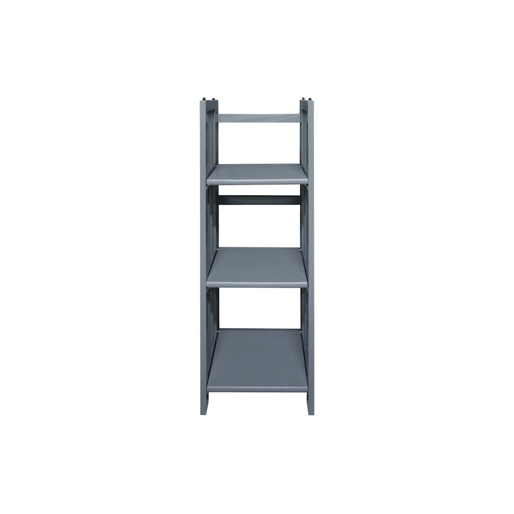 3-Shelf Folding Bookcase 14" Wide, Slate Gray