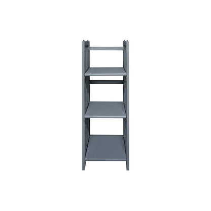 3-Shelf Folding Bookcase 14" Wide, Slate Gray