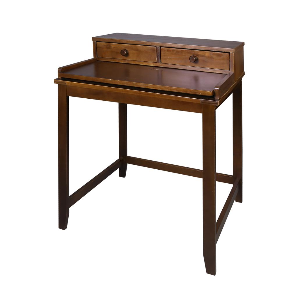 Solid Wood Home Office Computer Desk with Hutch, Pull-out tray