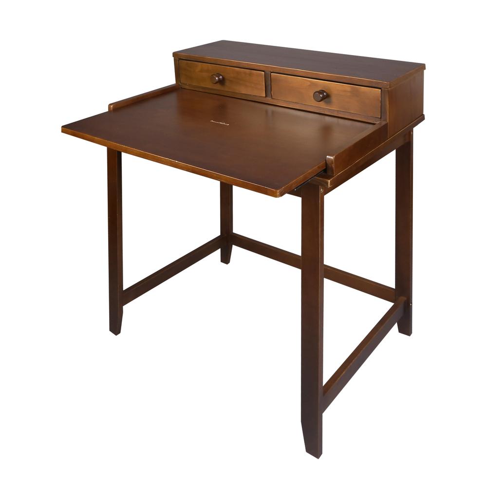 Solid Wood Home Office Computer Desk with Hutch, Pull-out tray