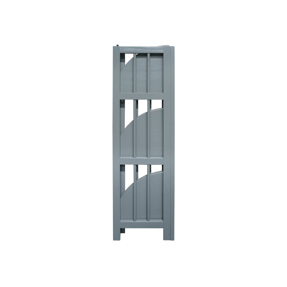 Casual Home Mission 4-Shelf Corner Folding Bookcase, Slate Gray