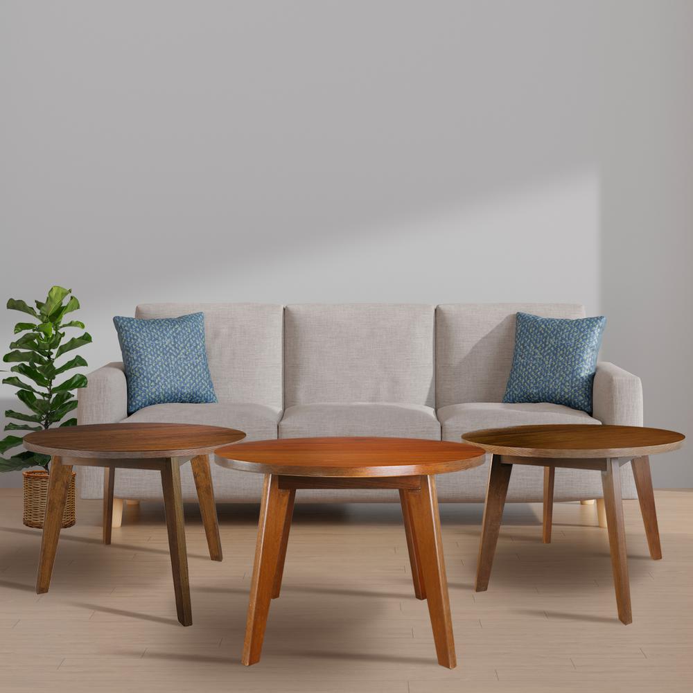 Genuine 24" Round Coffee Table with Solid American Gum - Sweet Oak