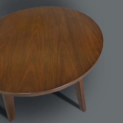 Genuine 24" Round Coffee Table with Solid American Gum - Walnut
