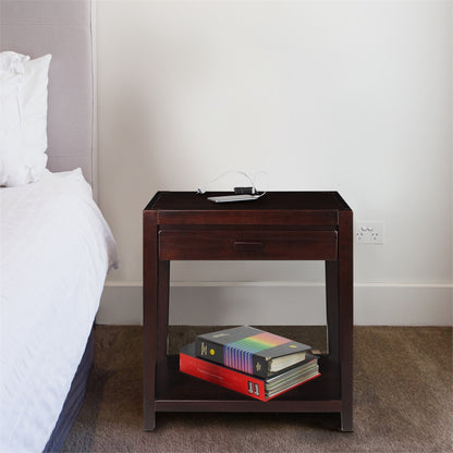 Notre Dame Night Stand with Usb Port-Espresso
