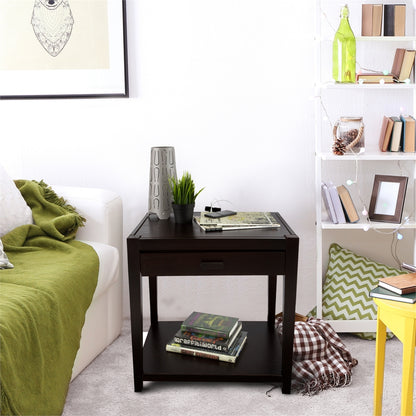 Notre Dame Night Stand with Usb Port-Espresso