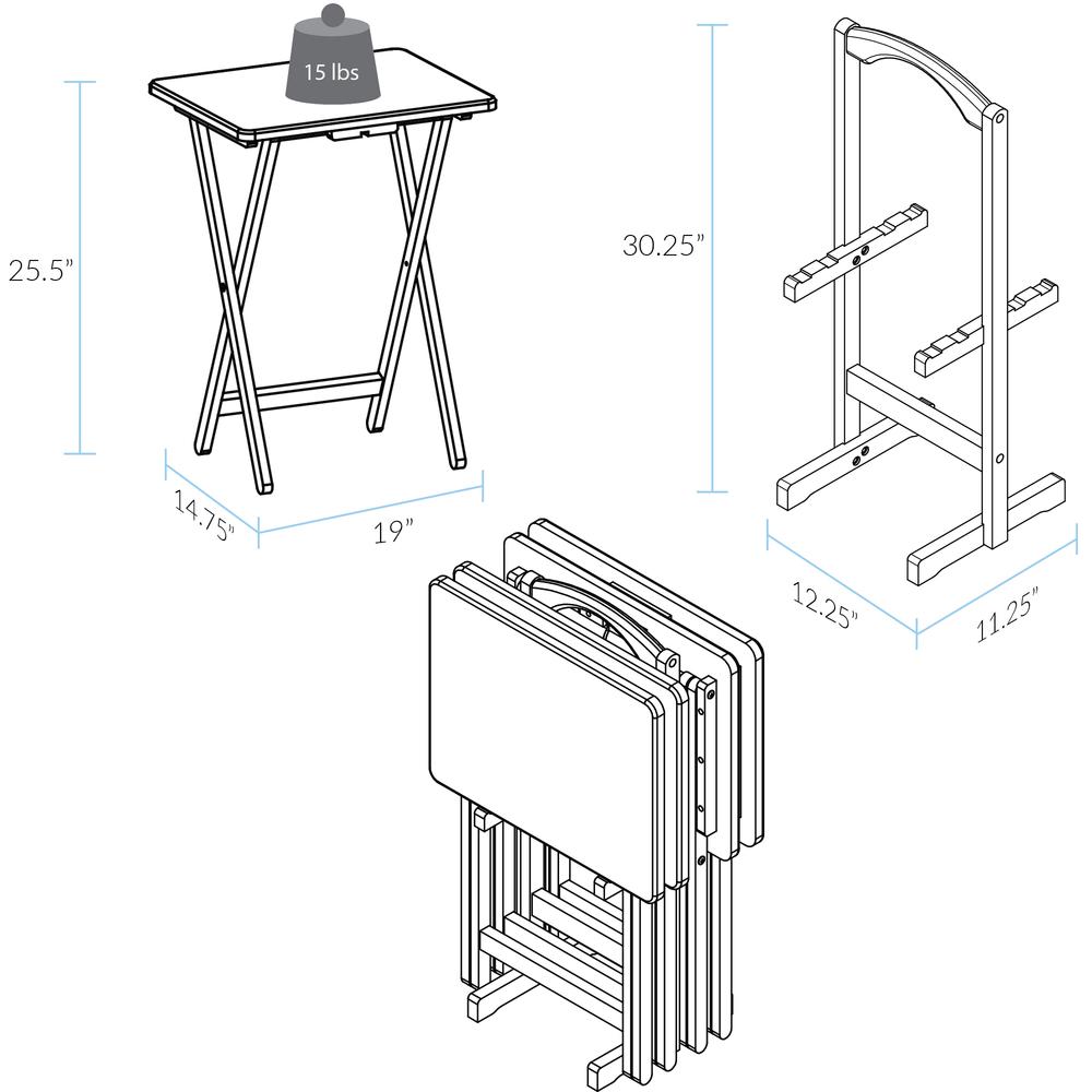 5pcs Tray Table Set - White