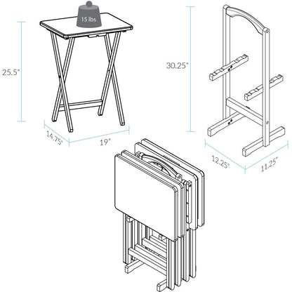 5pcs Tray Table Set - White