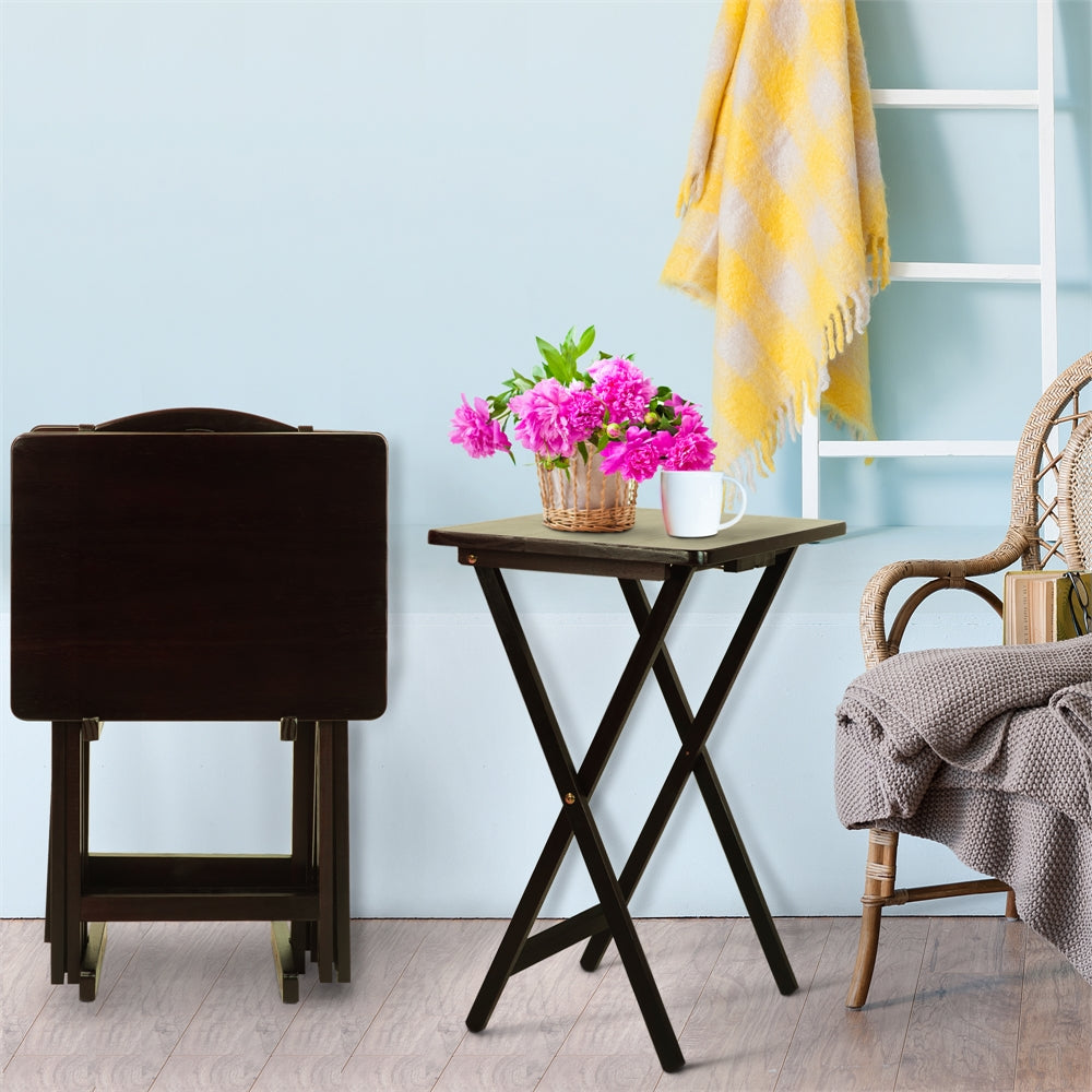 5pcs Tray Table Set-Espresso