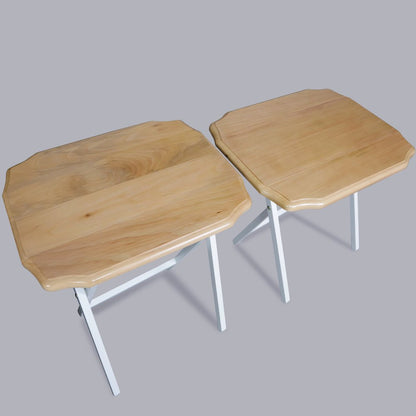 Medallion 2pcs Tray Table Set - Natural/White