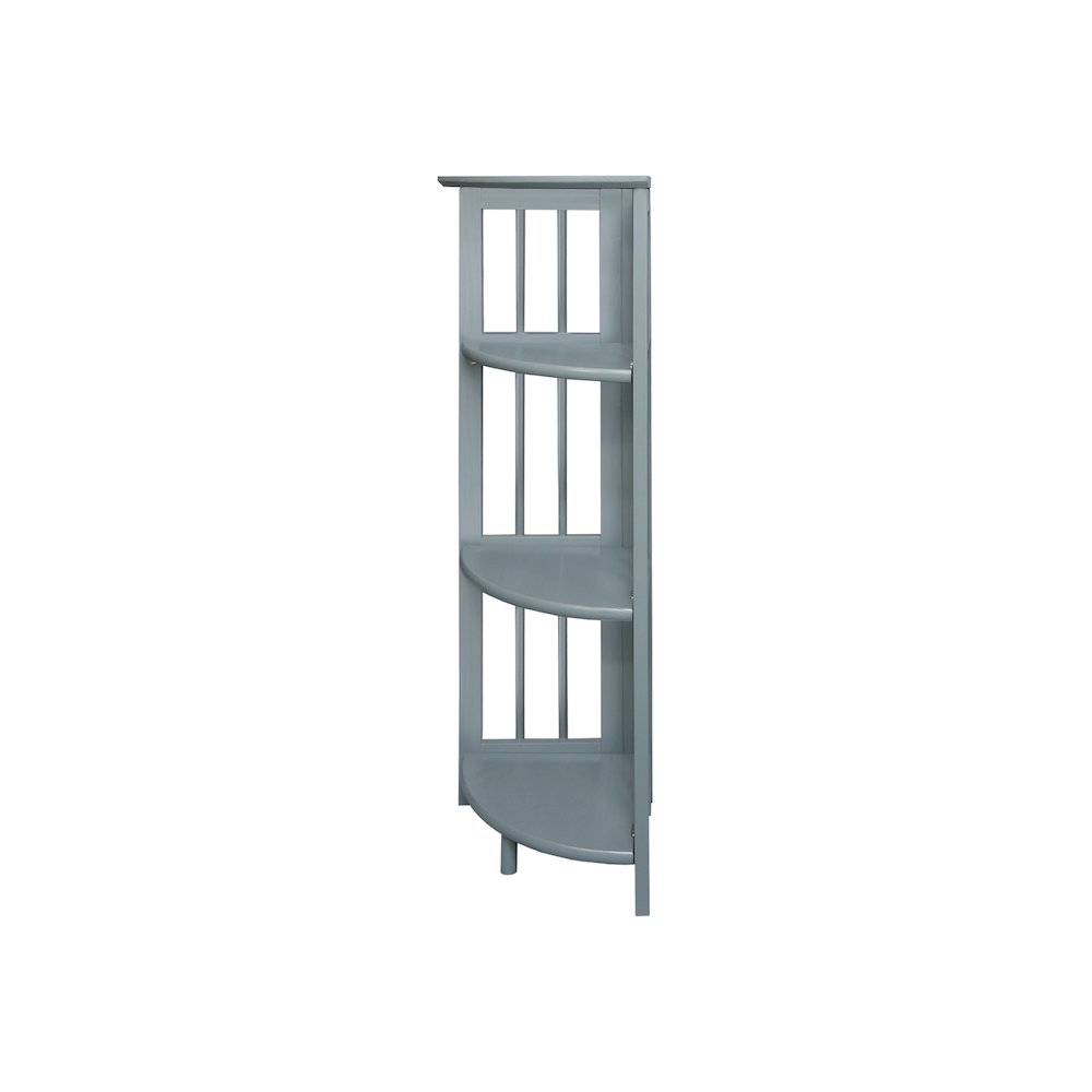 Casual Home Mission 4-Shelf Corner Folding Bookcase, Slate Gray