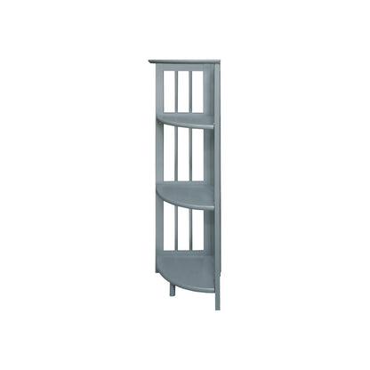 Casual Home Mission 4-Shelf Corner Folding Bookcase, Slate Gray