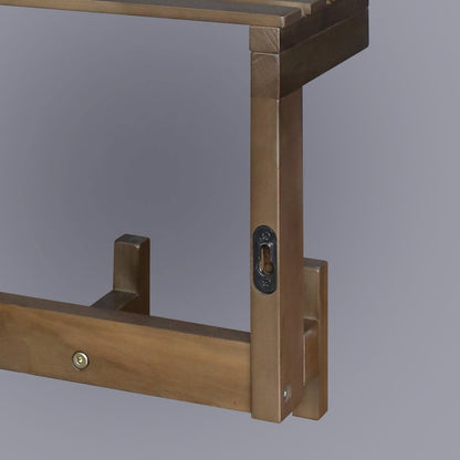 100% Solid American Hardwood Floating Wall Mounted Hook with Shelf - Autumn Gray